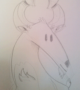 Impalish animal idea impala just trying it out pad pencil sketch thought wip