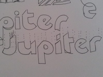 Jupiter lettering sketch handdrawn ink jupiter lettering pad planets process sketch wip