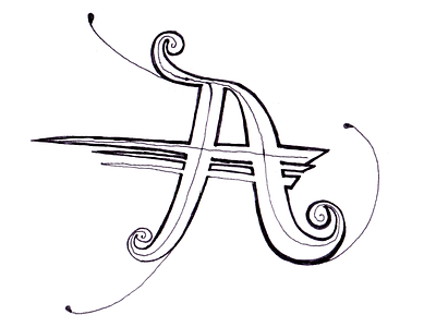 A Drop a alphabet drop cap handdrawn letter lettering pad pen