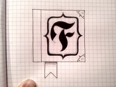 F Book book design f fraktur handrawn ink lettering logo pen wip