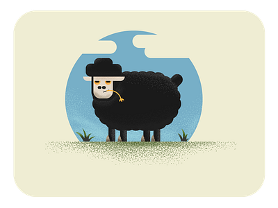 Blacksheep animal black bored design grain illustration shadow sheep vector