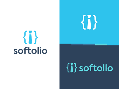 Softolio branding code design illustration logo tie vector