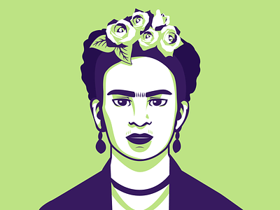 Frida Kahlo adobe illustrator artist character design design flat frida fridakahlo graphic design illustration illustrator mexico portrait portrait art shot vector