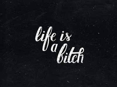 Life is a bitch.