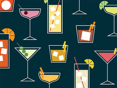 Cocktail Party cocktails illustration simple vector