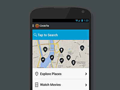 Places, Places everywhere! android app circletie design icons locations map photoshop places search ui