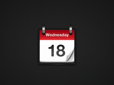 Calendar! black calendar date icon metal photoshop red