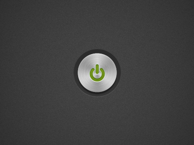 Power Button buttons green metal on photoshop power ui