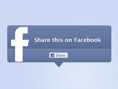 Share this on Facebook blue facebook share ui white widget