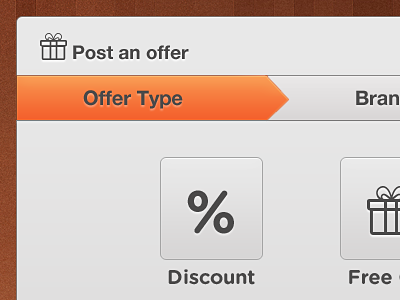 Offers circletie discount free gifts grey modal window offers orange ui