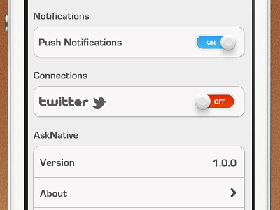 Settings asknative blue grey ios photoshop red settings toggles ui