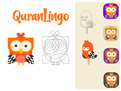 quaranlingo app 2021 logo 2d character app ui design flat freebie game geometric art geometric character modern logo quiz ui kit uidesign
