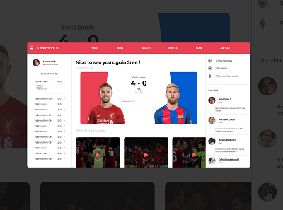 Liverpool vs Barca / Soccer / Football adobexd design practice ui ui ux