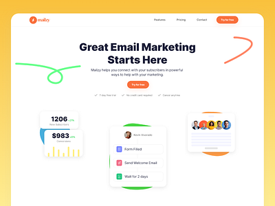 Mailzy Landing Page for Email Autoresponder