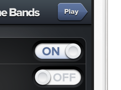 iPhone app dark interface iphone off on switch toggle ui user