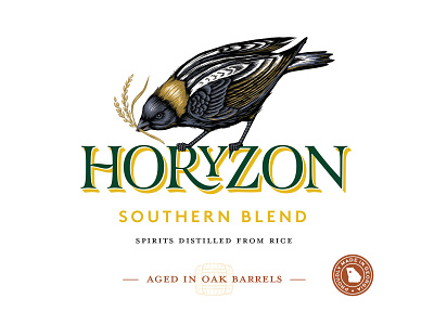Horyzon beverage beverage packaging bird illustration branding design drawing illustration label label art packaging