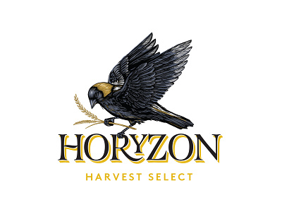 Horyzon Harvest Select beverage packaging bird illustration branding drawing graphic design illustration label label design packaging