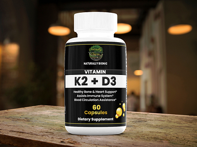 K2 + D3 vitamin supplement label design creative design design fiverr fiverr.com freelance design freelance designer label labeldesign minimal supplement supplement label supplement label design