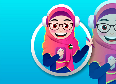 Woman Avatar book design family flat illustration graphic design hijab illustration islamic kid library logo mascot muslim school teach teacher ui vector woman work