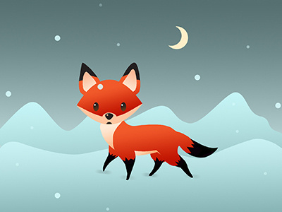 Polar fox art design digital digital art drawing illustration painting vector