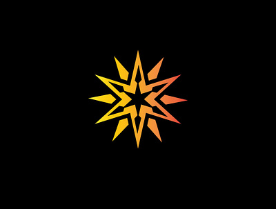 Deepest Star Logo abstract branding cool creative design gold graphic design logo modern orange star sunset vector