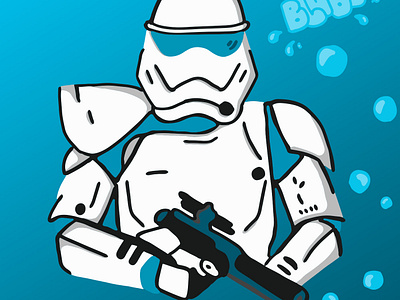 Water Storm Trooper art design draw drawing illustration starwars stormtrooper trooper vector water zeichnung