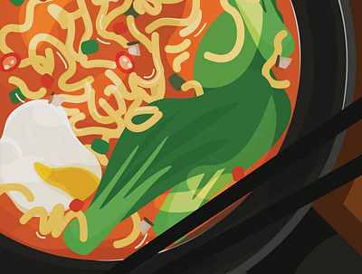 instant ramen asian food design design art designer flat flat design food food and drink food illustration ramen soup