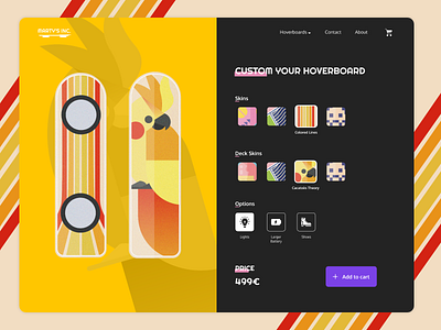 Tablet app - Marty's Inc., hoverboard customization