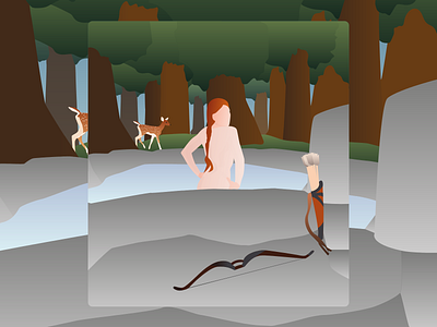 Artemis - Illustration - Mythic App deer goddess greek hunt hunting illustrations mythology