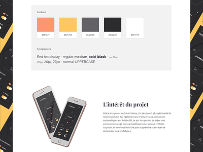 Web Design - Case study - Smart Home case study colors dark mode neumorphism typography