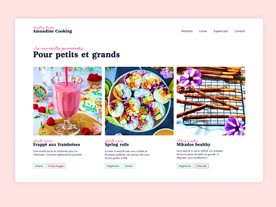 Webdesign - Foody blog articles blog cooking dailyui food pink ui