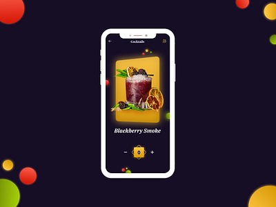 Mobile App - Drink counter challenge cocktails counter daily ui dark mode design drinks halo particle ui