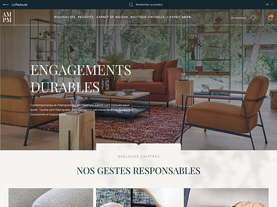 AMPM - Sustainability commitments - second shot decoration furnitures luxury modern rebranding ui