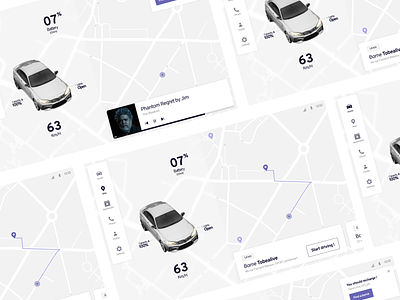 Webdesign - Car Interface car driving electric car figma interface map product product design smart car ui