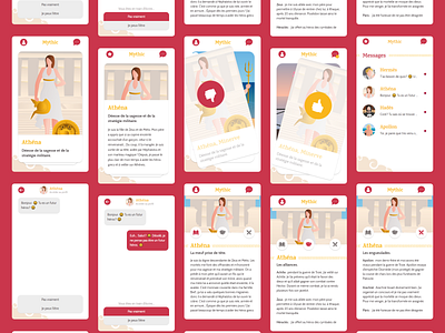 Web App - Mythic dating gods illustrations mobile ui ux web design and development webapp