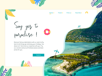 Web design - Travel agency challenge colors holidays illustrations summertime travel travel agency