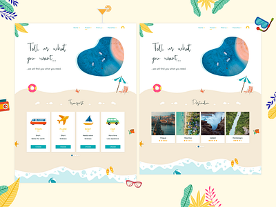 Web design - Travel Agency (transport & destination) colors desktop holidays illustrations summertime travel travel agency