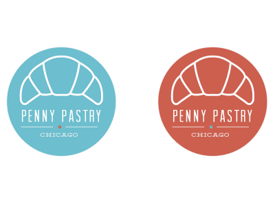 Penny Pastry identity croissant identity logo wordmark