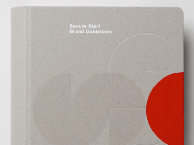 Secure Start Brand Guidelines binder letterpress spot varnish