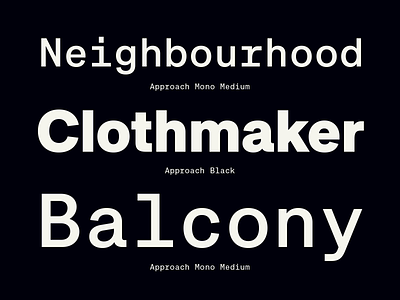 Approach & Approach Mono barcelona black design emtype font free free trials monospace monospaced new font new release pink sans type typography