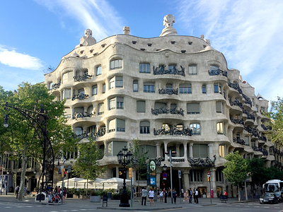 La Pedrera lettering barcelona branding design emtype font gaudi graphic design lettering logo stone type typography