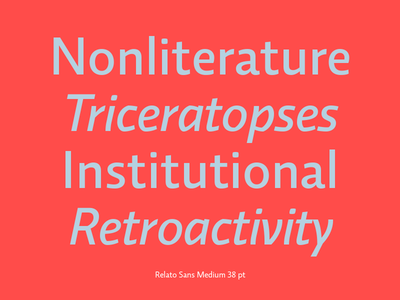 Relato Sans font family archive font relato sans typography