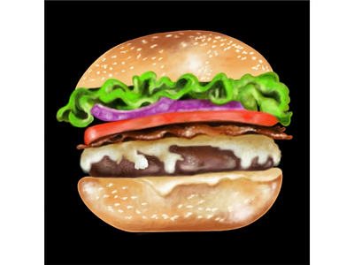 Burger digital art food illustration