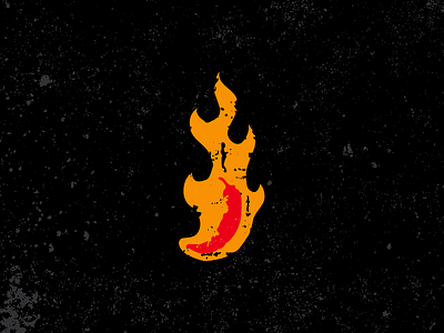 Hot Pepper burning fire flame hot icon orange pepper red