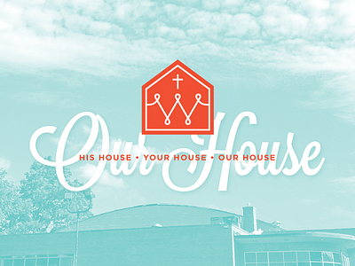 Waypoint Church – Our House Logo church holding hands house orange people w