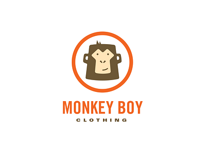 Monkeyboy Clothing Company - V3 brown circle clean head modern monkey orange