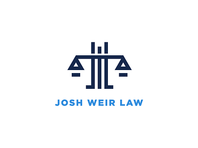 Josh Weir Law II blue gray j l law law firm lawyer letterforms scales w