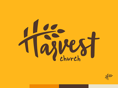 Harvest Church Omaha church design embroider harvest logo simple wheat yellow