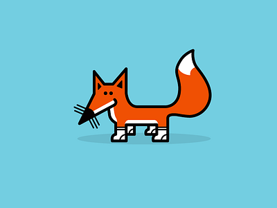 Fox in Socks animal blue clean design fox fox in socks identity illustration logo orange socks vector