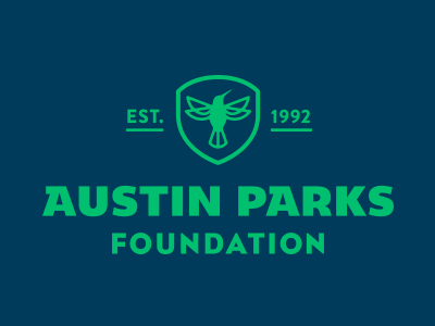 Austin Parks Foundation Logo austin foundation hummingbird logo non profit rebrand shield